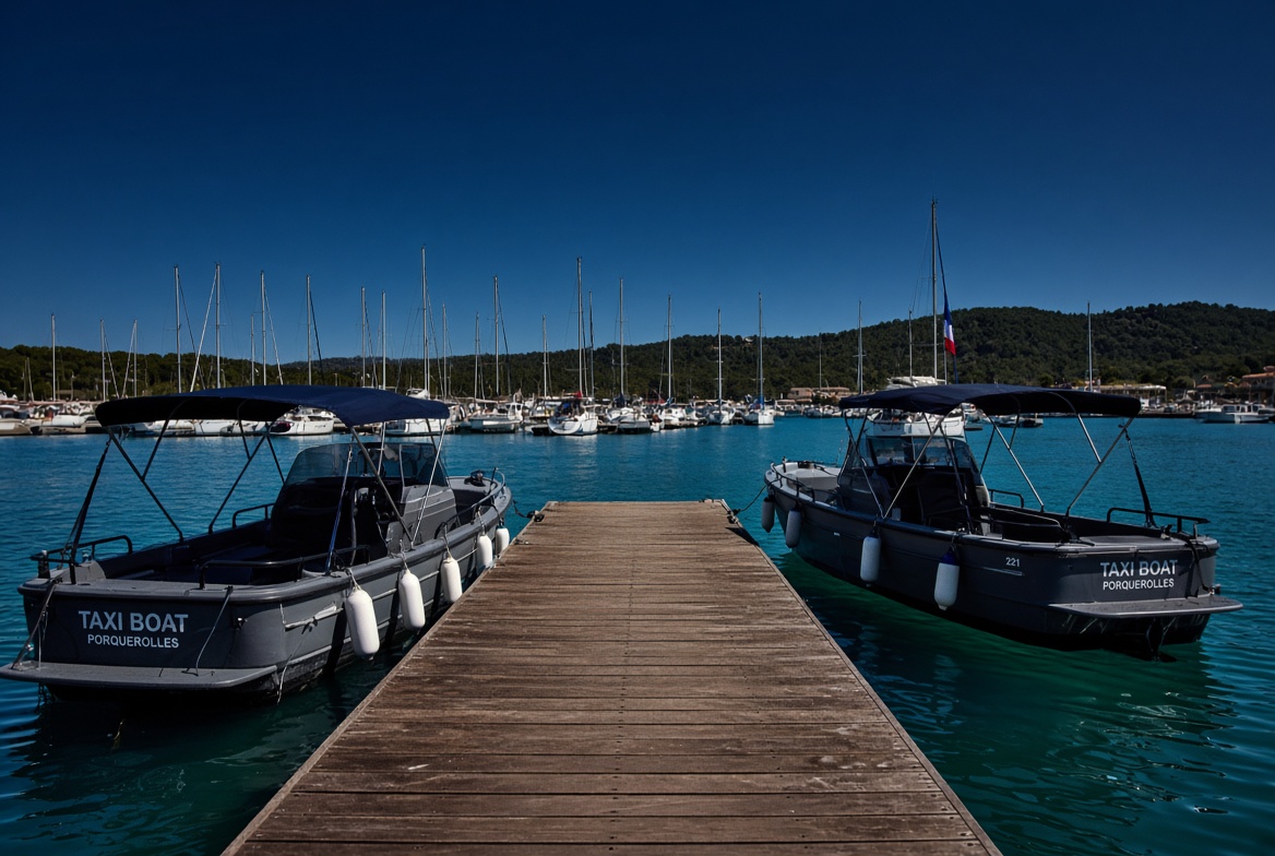 Embarcadère des bateaux-taxis à Porquerolles
